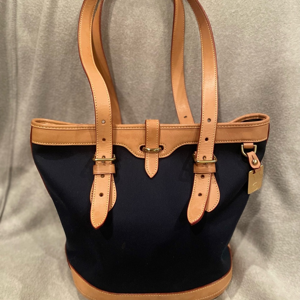 Dooney & Bourke Navy and Tan Tote Bag
